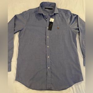 Polo Ralph Lauren button down long sleeve, blue, size medium, new (never worn)